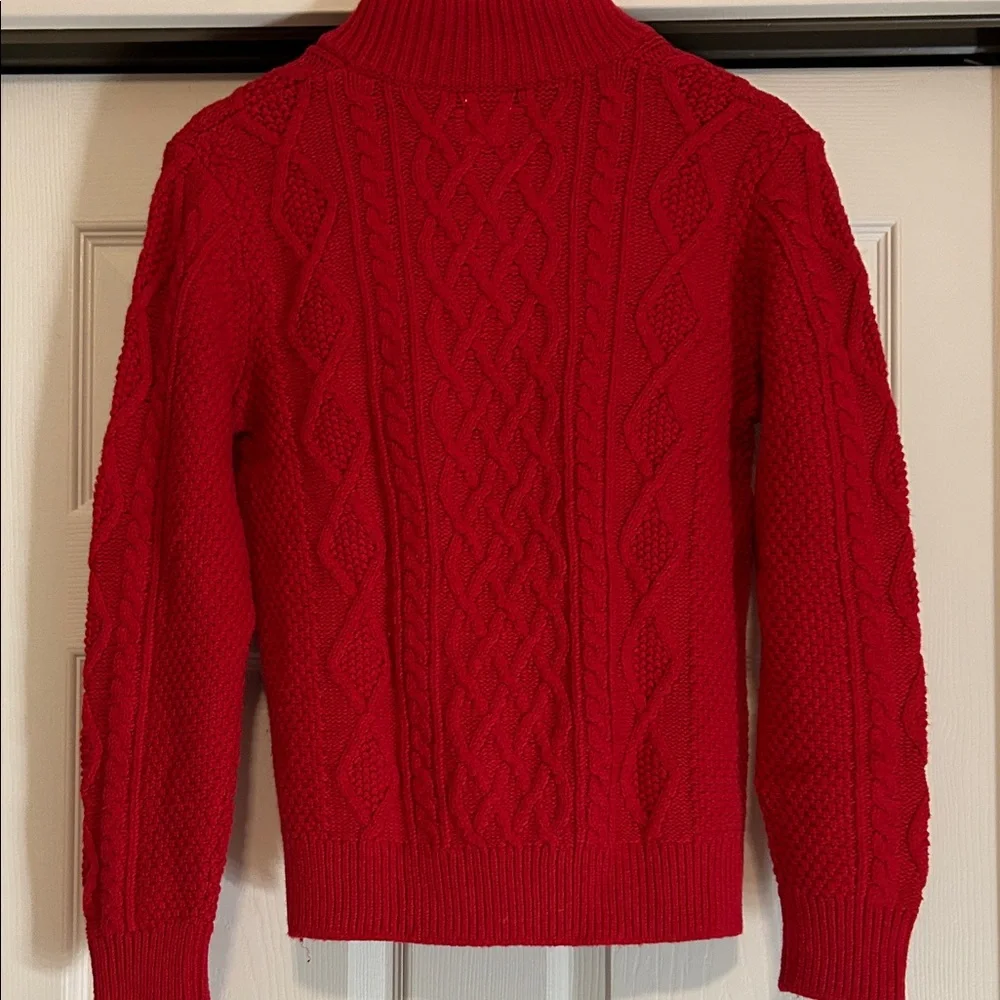 GAP NWT Boys Vibrant Red Cable Knit Zip-Up Sweater Size XXL